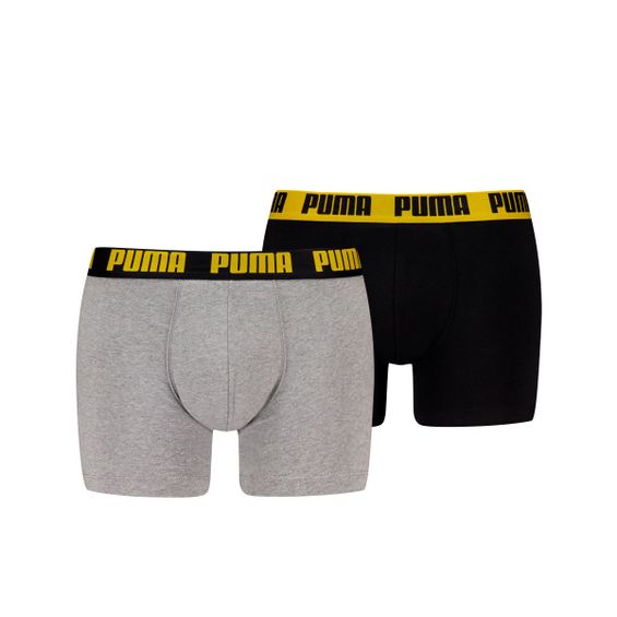 Puma Boxershorts Basic 2-pack Grey/Black/Yellow