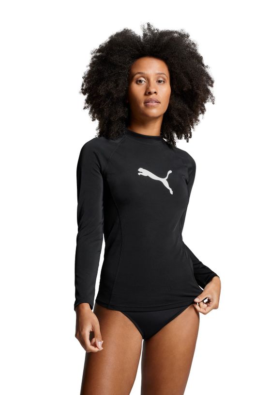 Puma Long Sleeve Rash Guard Dames Zwart