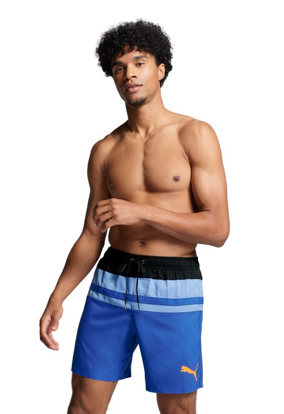 Puma Zwembroek Heren Heritage Stripe Mid Shorts Benjamin Blue Combo