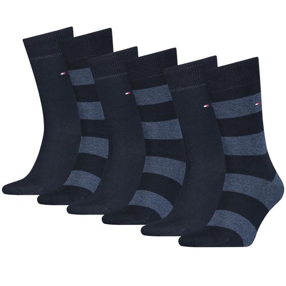 Tommy Hilfiger Sokken Heren Rugby 6-pack Dark Navy