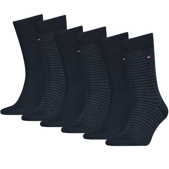 Tommy Hilfiger Sokken Heren Small Stripe 6-pack Dark Navy