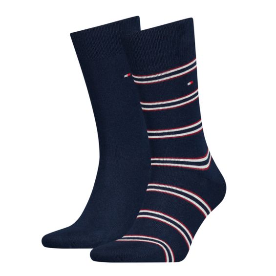 Tommy Hifiger Sokken Stripe 2-pack Navy/Rouge