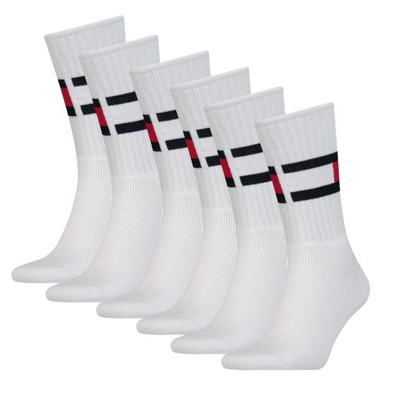 Tommy Hilfiger Sokken Flag 6-pack Wit