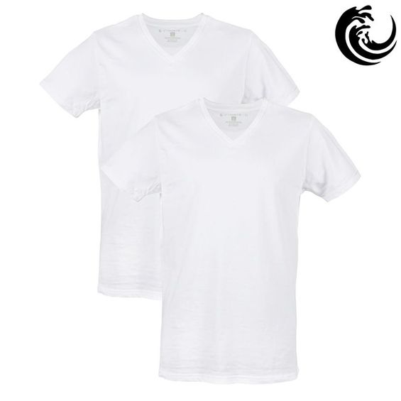 Vinnie-G Heren T-shirt V-hals Wit 2-pack