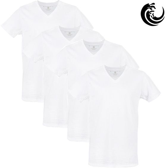 Vinnie-G Heren T-shirt V-hals Wit 4-pack