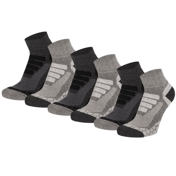 Xtreme Wandelsokken Quarter 6-pack Multi Grey